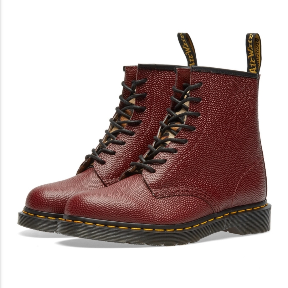 Dr. Marten x Stussy 1460 Cherry Red+ Leopard boot